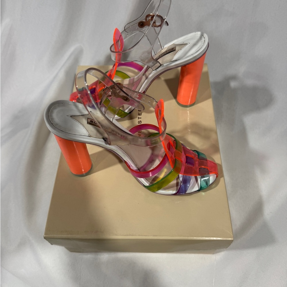 Vintage Y2K 90s Jelly's Heels Strappy Rainbow Goth
Size 7.5 - Picture 4 of 9